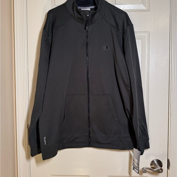 Champion men's size XL activewear jacket full zip collar long sleeves dark green - Picture 1 of 11